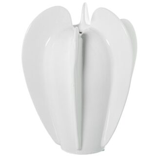Jarrón Cerámica 40cm Blanco Brillo Ø27x40cm