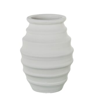 Jarrón Cerámica 43cm Blanco Mate Ø30x43cm