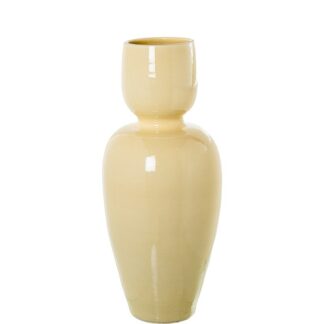 Jarrón Cerámica 60cm Crema Brillo 60cm
