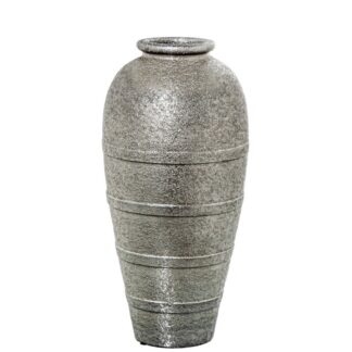 Jarrón Cerámica 60cm Plateado Ø62x60cm