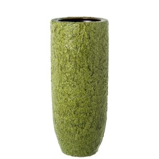 Jarrón Cerámica 60cm Verde Rugoso Ø25x60cm