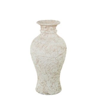 Jarron Ceramica 61cm Blanco Rustico 32x61cm