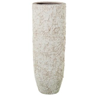 Jarrón Cerámica 80cm Blanco Rústico Ø30x80cm
