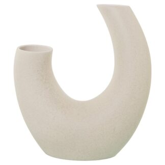 Jarrón Cerámica Abstracto Beige Moteado Mate 35x16x40cm