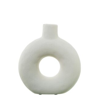 Jarron Ceramica Agujero 23cm Crema 21x7x23cm