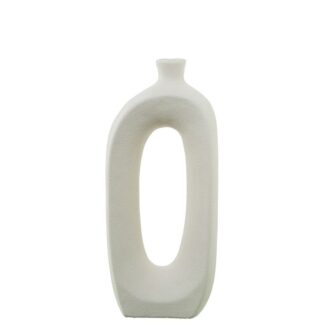 Jarron Ceramica Agujero 26cm Crema 12x6x26cm