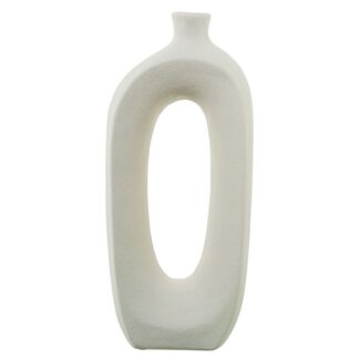 Jarron Ceramica Agujero 30cm Crema 14x8x30cm