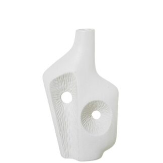 Jarrón Cerámica Blanco 17,5x8x30cm