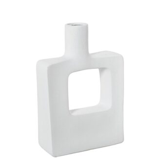 Jarrón Cerámica Blanco 17x7x25cm