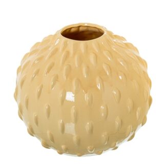 Jarrón Cerámica Bola Ø37x31cm Crema Brillo Ø37x31cm