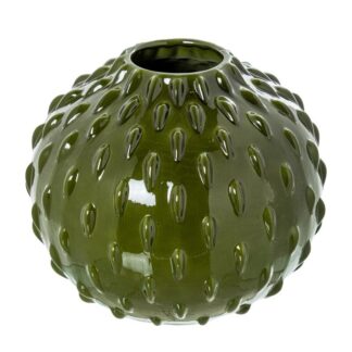 Jarron Ceramica Bola 37x31cm Verde Brillo 37x31cm