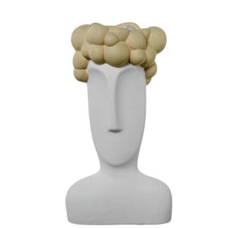 Jarrón Cerámica Busto 34cm Blanco/crema 18x15x34cm