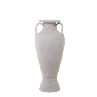 Jarrón Cerámica C/asas 60cm Blanco Arena Ø27x60cm