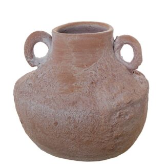 Jarron Ceramica Con Asas Terracota Envejecida 25x26cm