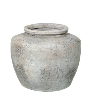 Jarrón Ceramica Gris Rústico Ø20x20cm
