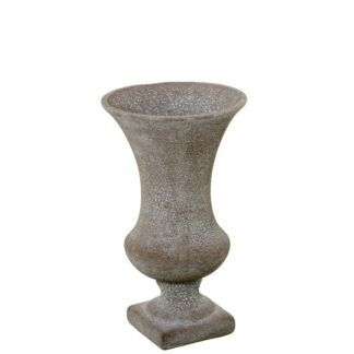 Jarrón Con Pie Ceramica 33cm Marrón Arena Ø22x33cm