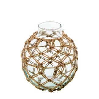 Jarrón Cristal 18cm C/cuerda Ø15x18cm