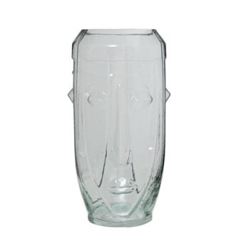 Jarrón Cristal Rostro Transparente Ø14x28cm