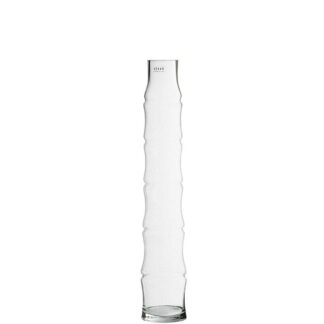 Jarrón Cristal Transparente Ø11x60cm Forma De Bambú