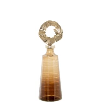 Jarrón Decorativo Cristal C/ Tapa Aluminio Ø14x44,5cm