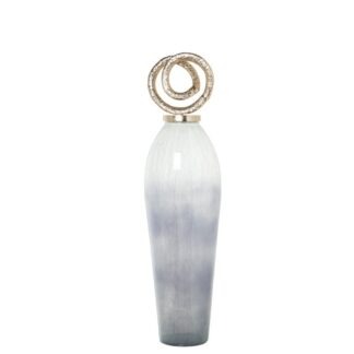 Jarrón Decorativo Cristal C/ Tapa Aluminio Ø28x104cm
