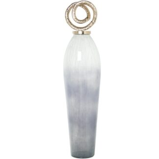 Jarrón Decorativo Cristal C/ Tapa Aluminio Ø28x117cm