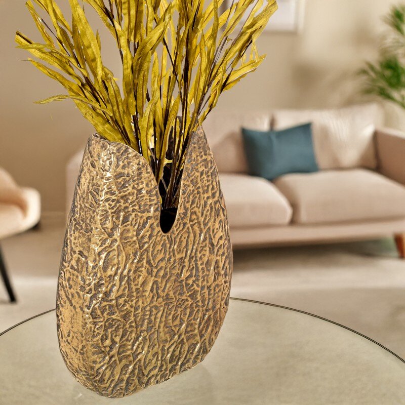 Jarrón Metal Dorado 32x13x44cm - Image 7