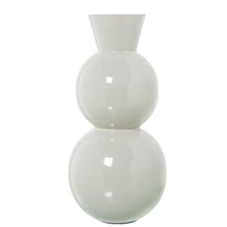 Jarron Metal Esmaltado Blanco Ø15x33cm