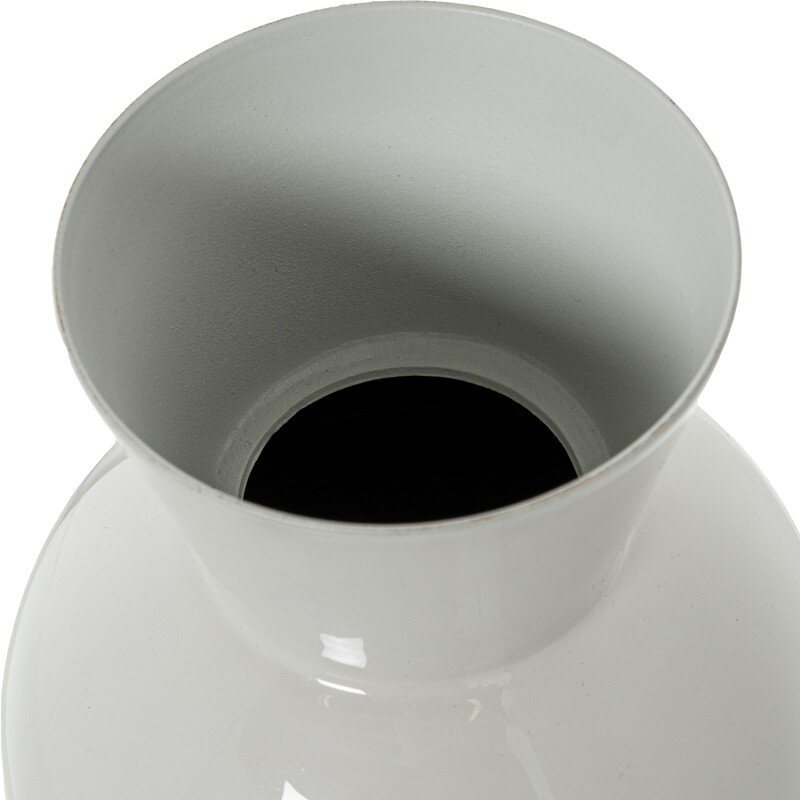 Jarron Metal Esmaltado Blanco Ø15x33cm - Image 4