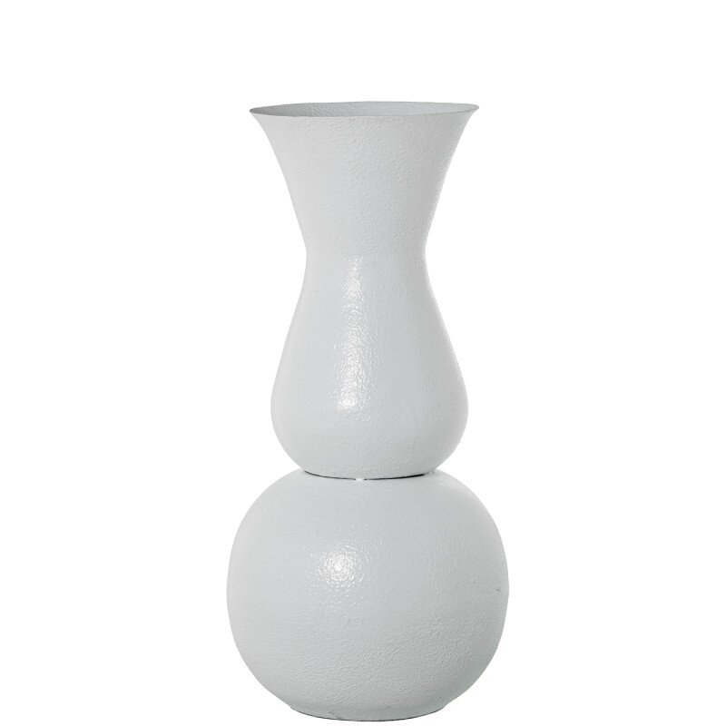 Jarrón Metal Hierro Blanco Ø36x75cm