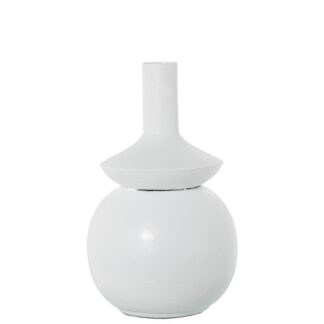 Jarrón Metal Hierro Blanco Ø37x60cm