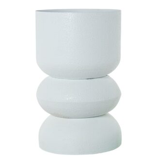 Jarrón Metal Hierro Blanco Ø50x73cm