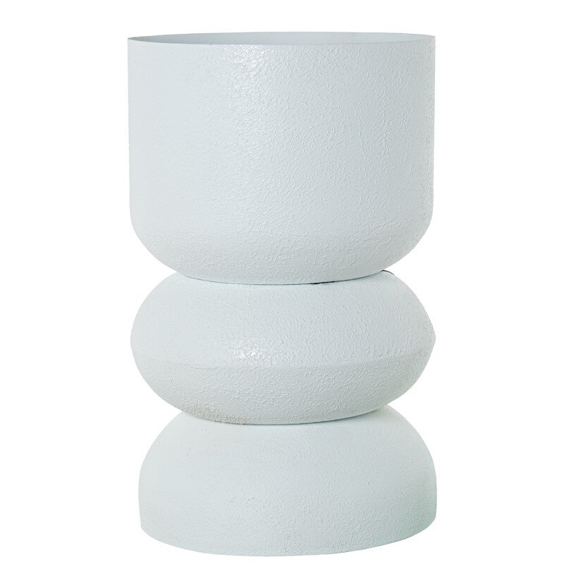 Jarrón Metal Hierro Blanco Ø50x73cm