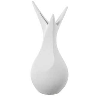 Jarrón Picos Cerámica 50cm Blanco Acabado Arena Ø22x50cm