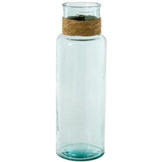 Jarrón Vidrio Reciclado 45cm Transparente C/enea Ø15x45cm