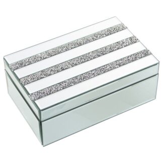 Joyero Cristal Espejo C/brillantes 22x14x9cm