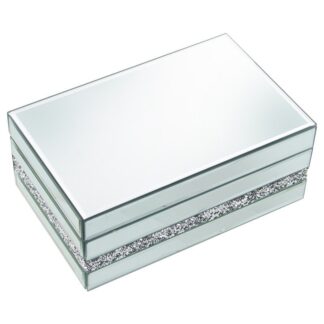 Joyero Cristal Espejo C/brillantes 22x14x9cm