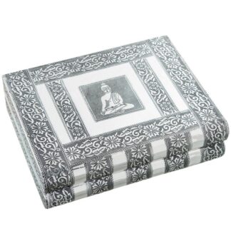 Joyero Metal Plateado C/espejo Deco. Buda 27x21x7cm