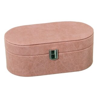 Joyero Polipiel C/espejo Rosa C/cierre 25.5x13x10cm