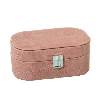 Joyero Polipiel Rosa C/cierre 19x12x7.5cm