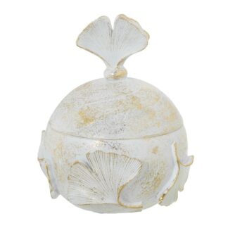 Joyero Resina Blanca/dorada Ø10,5x13cm