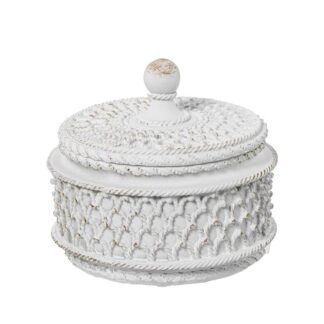 Joyero Resina Blanco Ø11x8,5cm