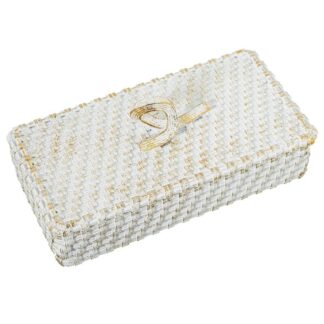Joyero Resina Blanco/dorado 19,5x10x7,5cm