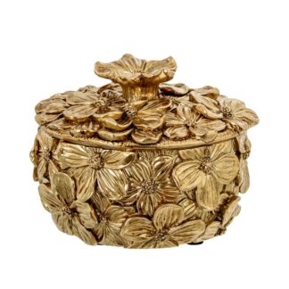 Joyero Resina Dorado Ø10x7,5cm