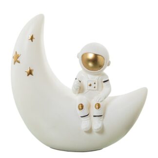Lámpara Led Sobremesa Astronauta En Luna Poliresina 19x10x18cm Led No Sustituible