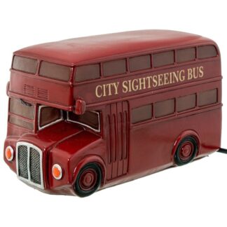 Lámpara Led Sobremesa Bus Rojo Poliresina 22x11x12cm Led No Sustituible