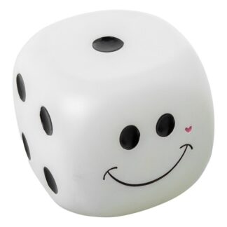 Lámpara Led Sobremesa Dado Smiley Poliresina 19x19x18cm Led No Sustituible