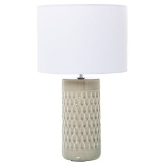 Lámpara Sobremesa Cerámica Crema, 1xe27, Max.40w Ø25x42cm, Base: Ø10,5x24cm