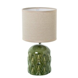 Lámpara Sobremesa Cerámica Verde, 1xe14 Max.40w Ø15x28cm Base:ø10,5x12,5cm