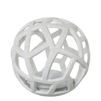 Lámpara Sobremesa Led 35cm Bola Fibra Vidrio Crudo Rugoso 35x35x34cm Cable:190cm